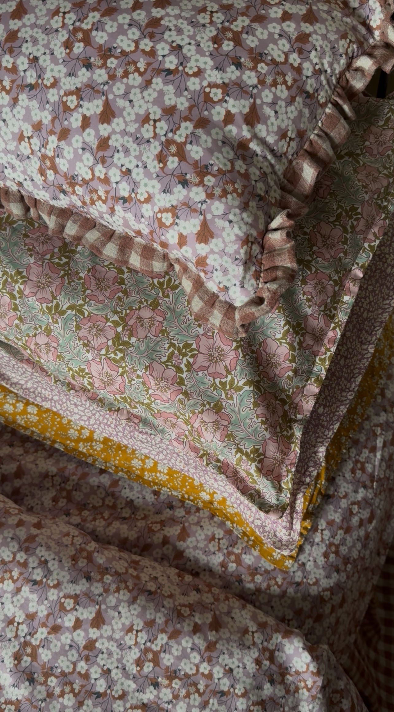 Ruffle Cushion made from Organic Liberty Fabric 'Mitsi'