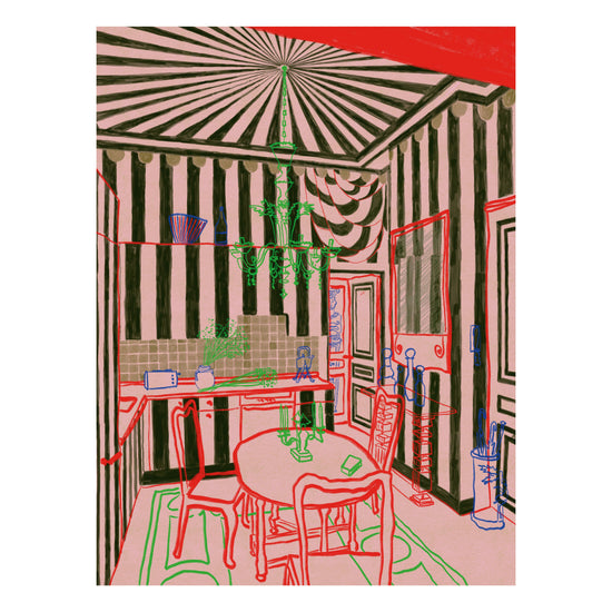 Stripey Kitchen - Fine Art Print