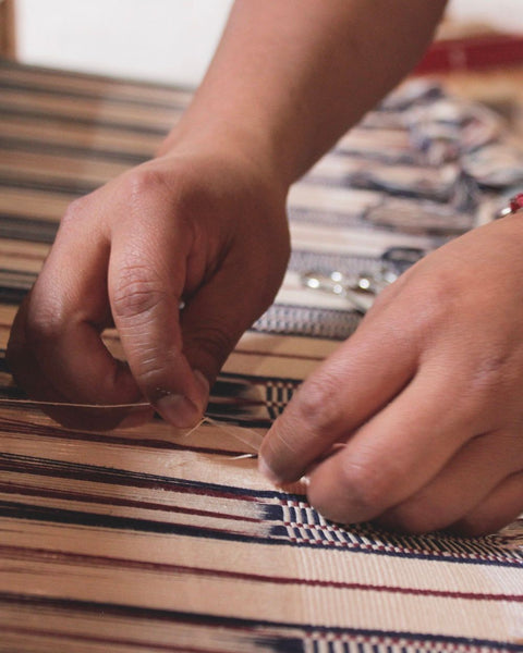 Aura Handwoven Stripe Fabric | Eclipse Veil