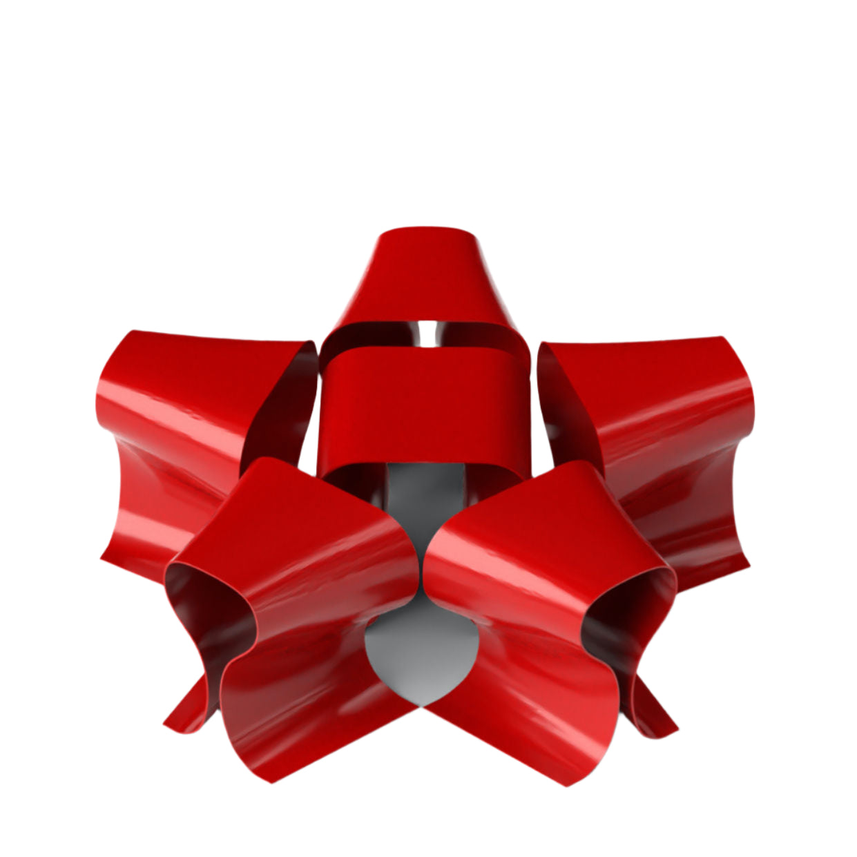 Gift Bow Stools and Side Table Red