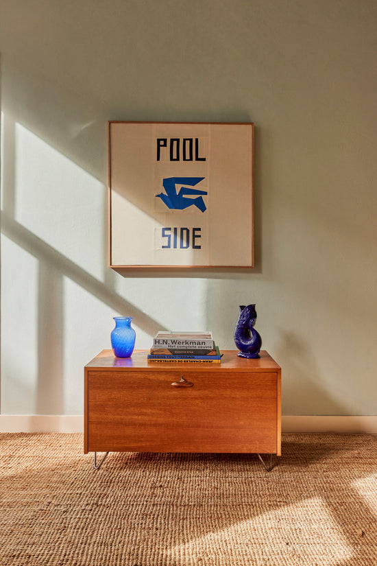 Poolside Original Quilted Artwork in Handmade Frame