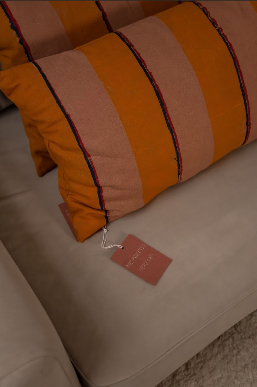 Oaxaca Terracotta Striped Cushion