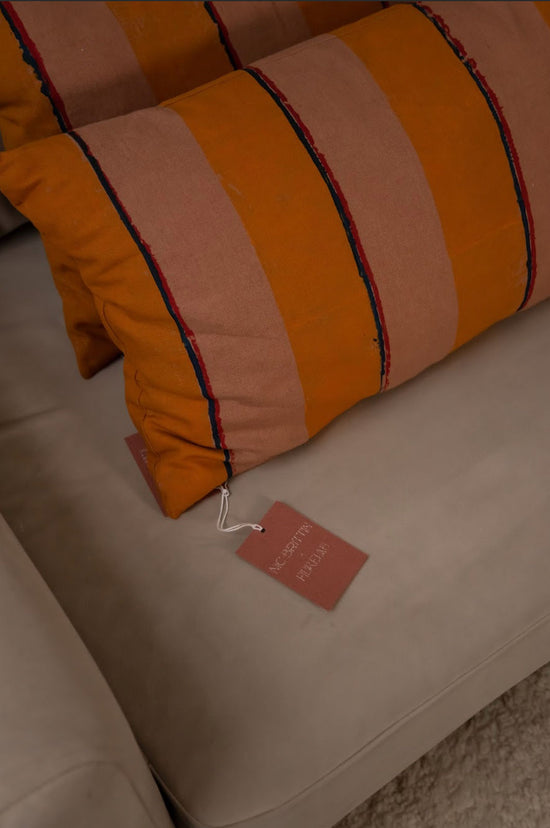 Oaxaca Terracotta Striped Cushion