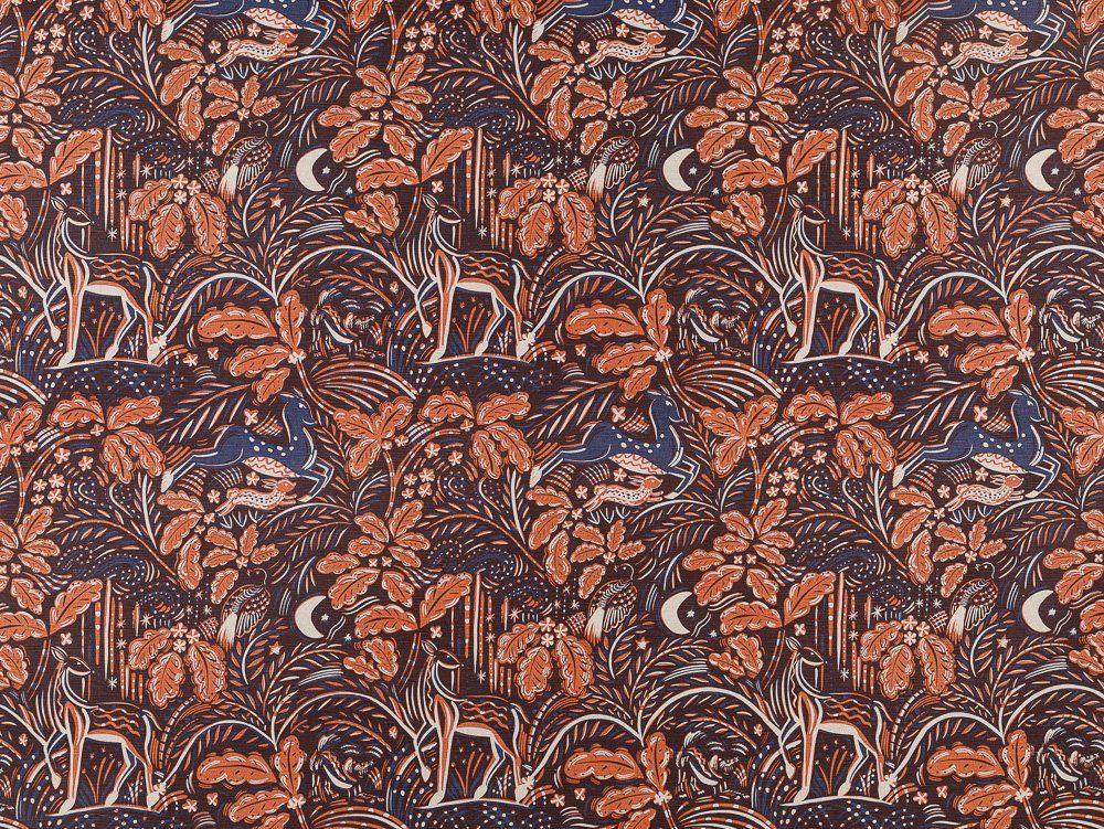 Staffordshire Fabric in Deep Navy and Rust