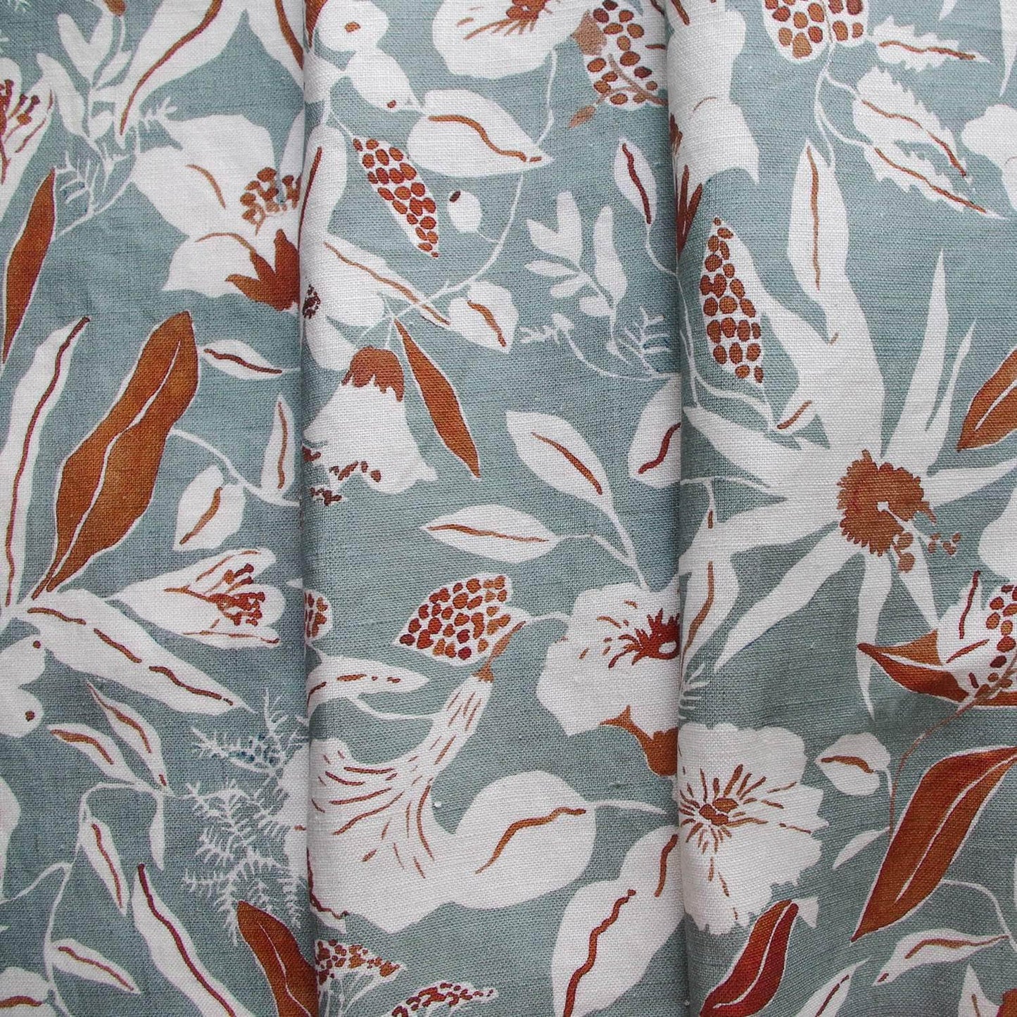 Printed Night Garden Fabric - Blue