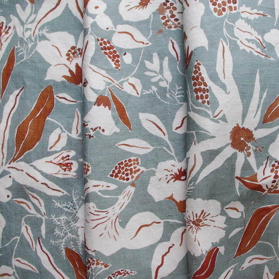 Printed Night Garden Fabric - Blue