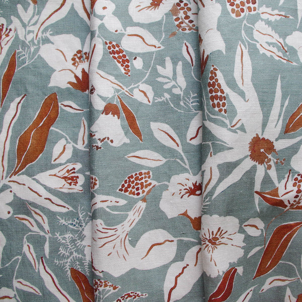 Printed Night Garden Fabric - Blue