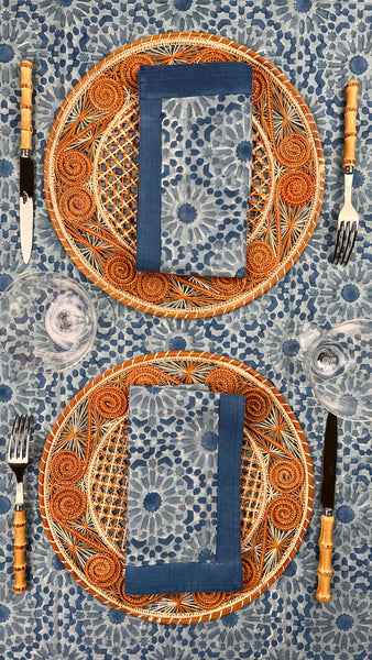 ‘The Kaleidoscope’ Napkin Set of 4 - Light Indigo