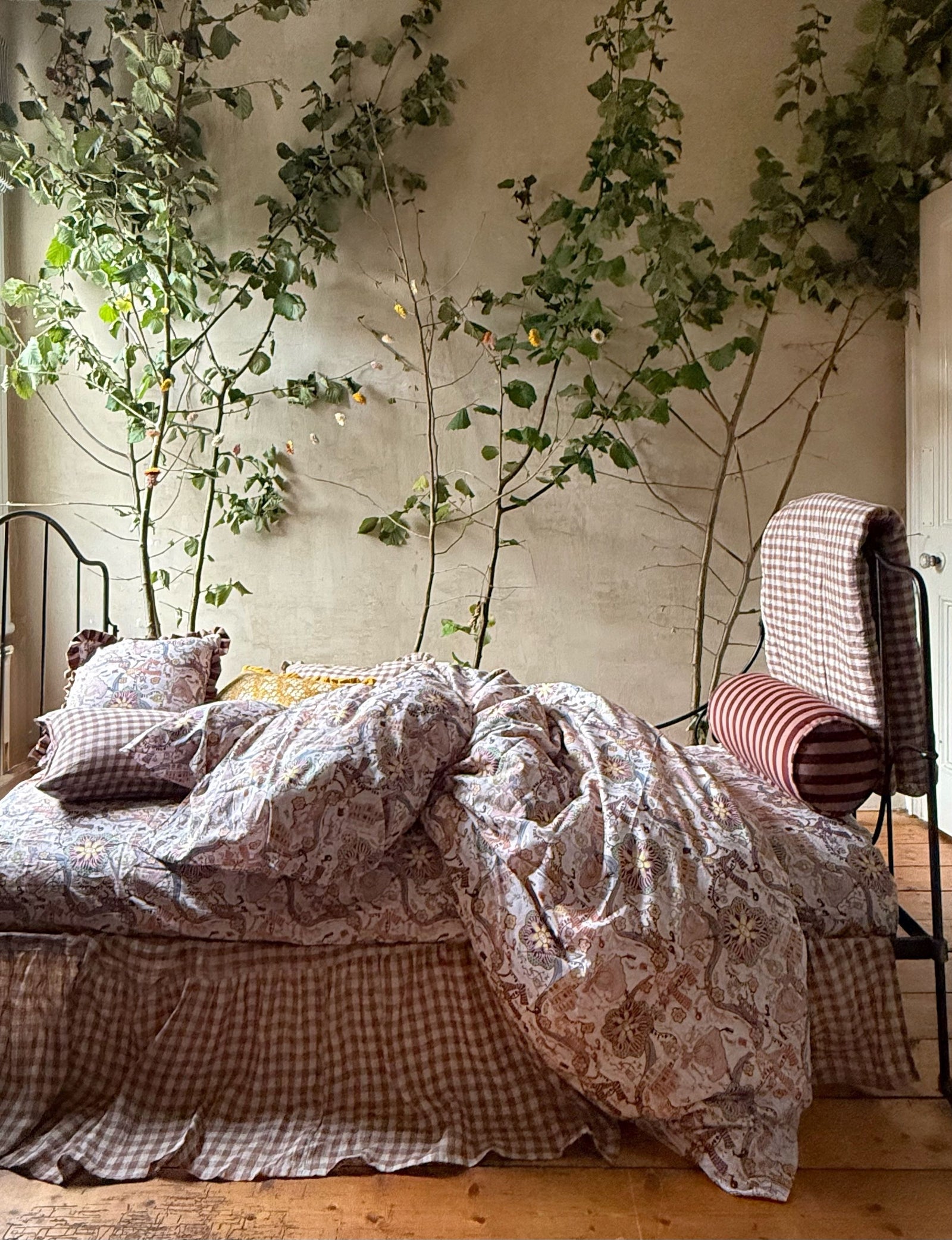 Velvet Bolster Cushion in Bougie