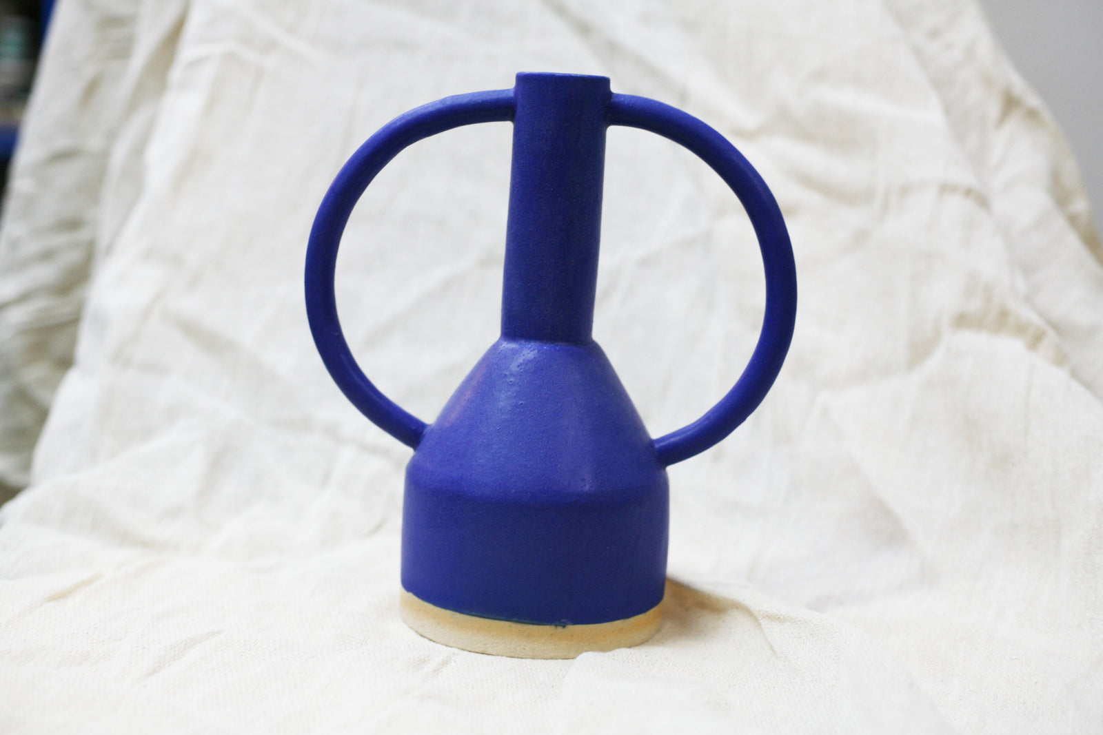 Jug Eared Vase in the Boldest Blue