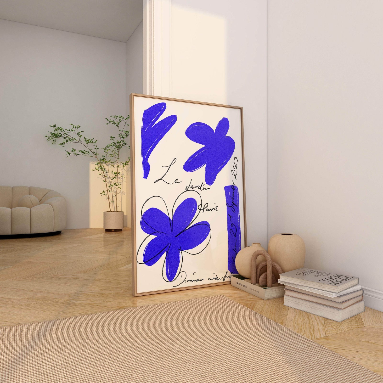 Le Jardin Blue Art Print