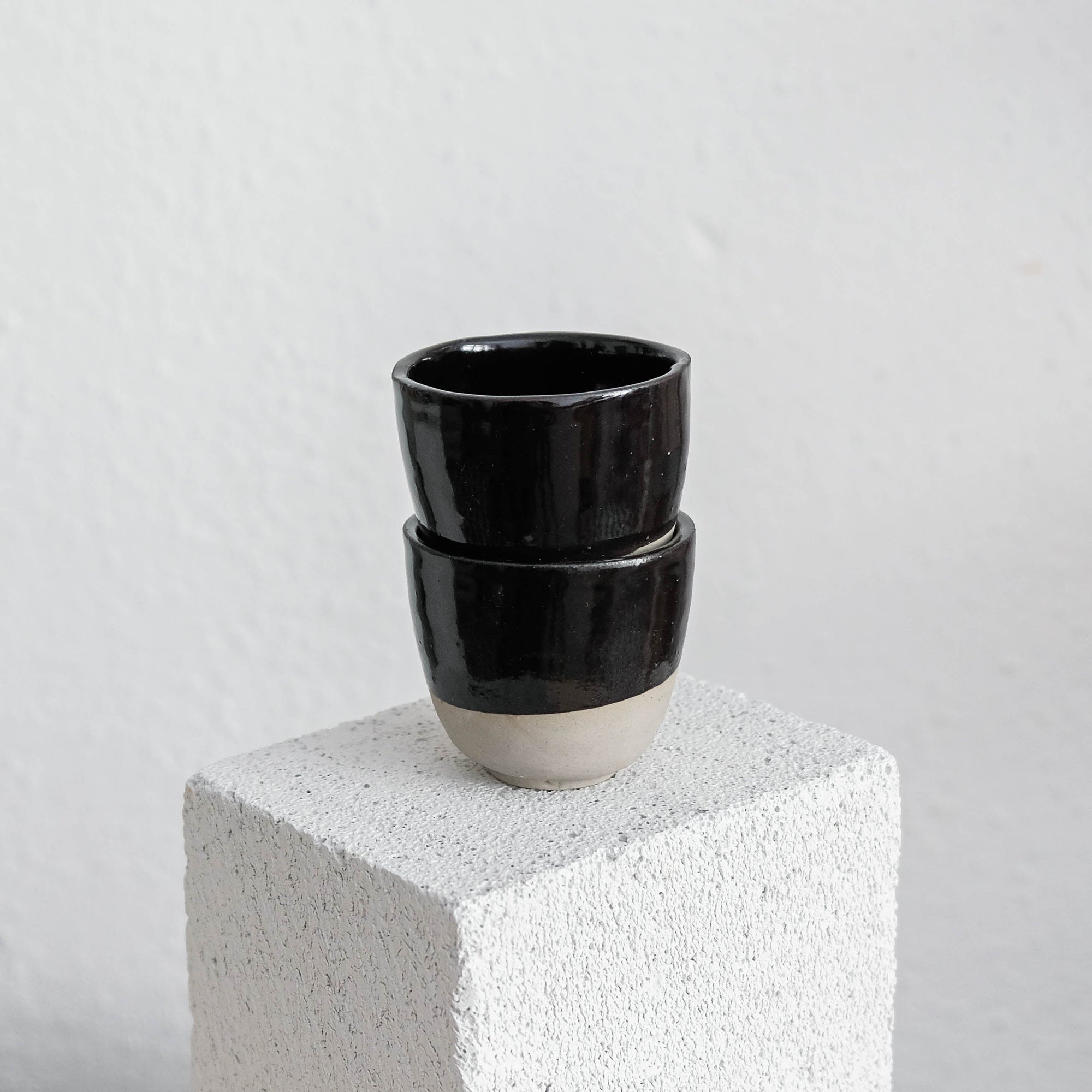 Dani - Porcelain Espresso Cups - Glossy Black - Set of 2
