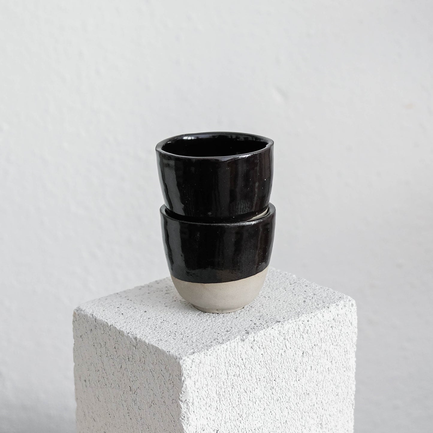 Dani - Porcelain Espresso Cups - Glossy Black - Set of 2