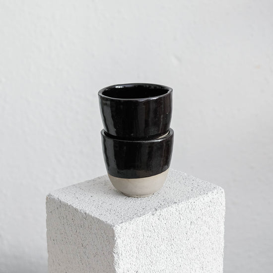 Dani - Porcelain Espresso Cups - Glossy Black - Set of 2