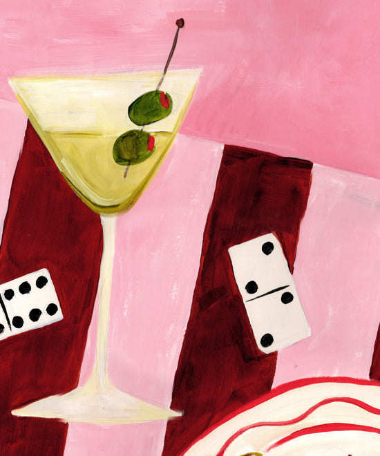Dirty Dominos – Martini’s and Dominoes Still Life Print.
