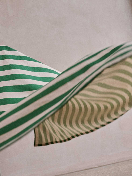 Christmas Green Stripe Tablecloth