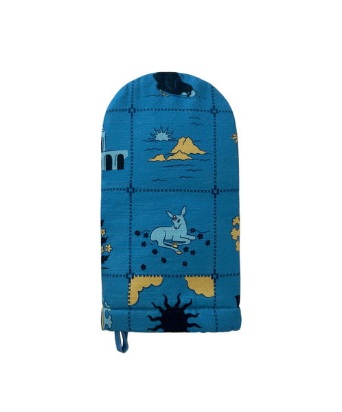 Redwork Oven Mitt in Blue
