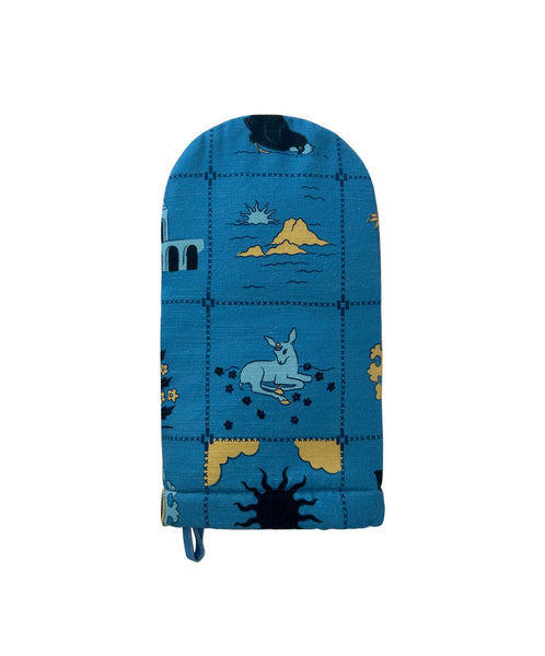 Redwork Oven Mitt in Blue