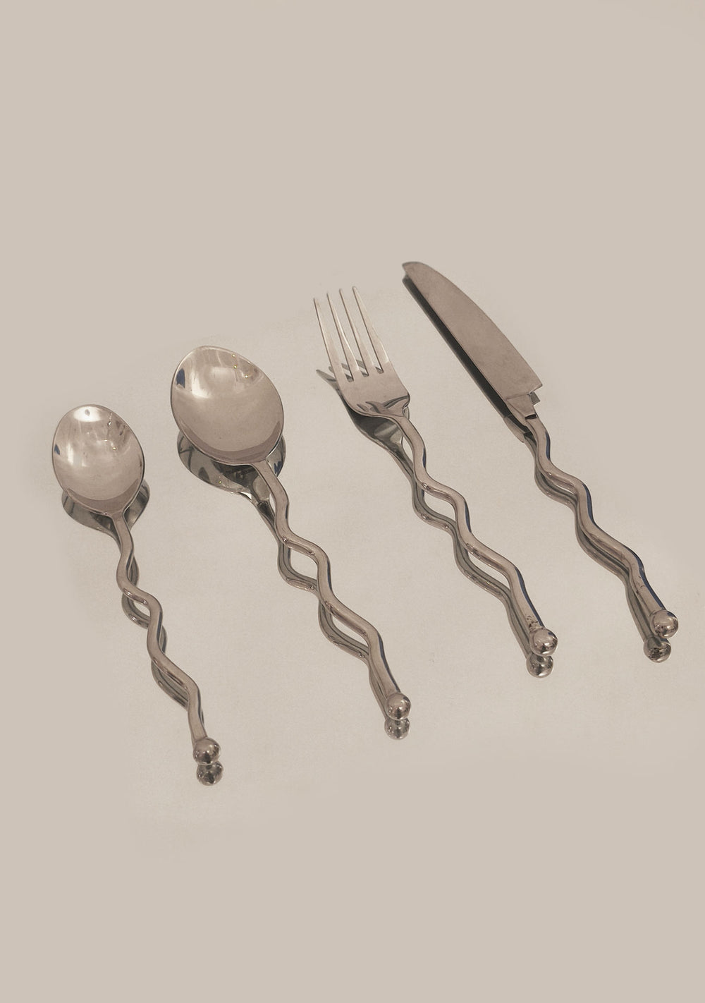 Set of 4 Wavy 80's Cutlery