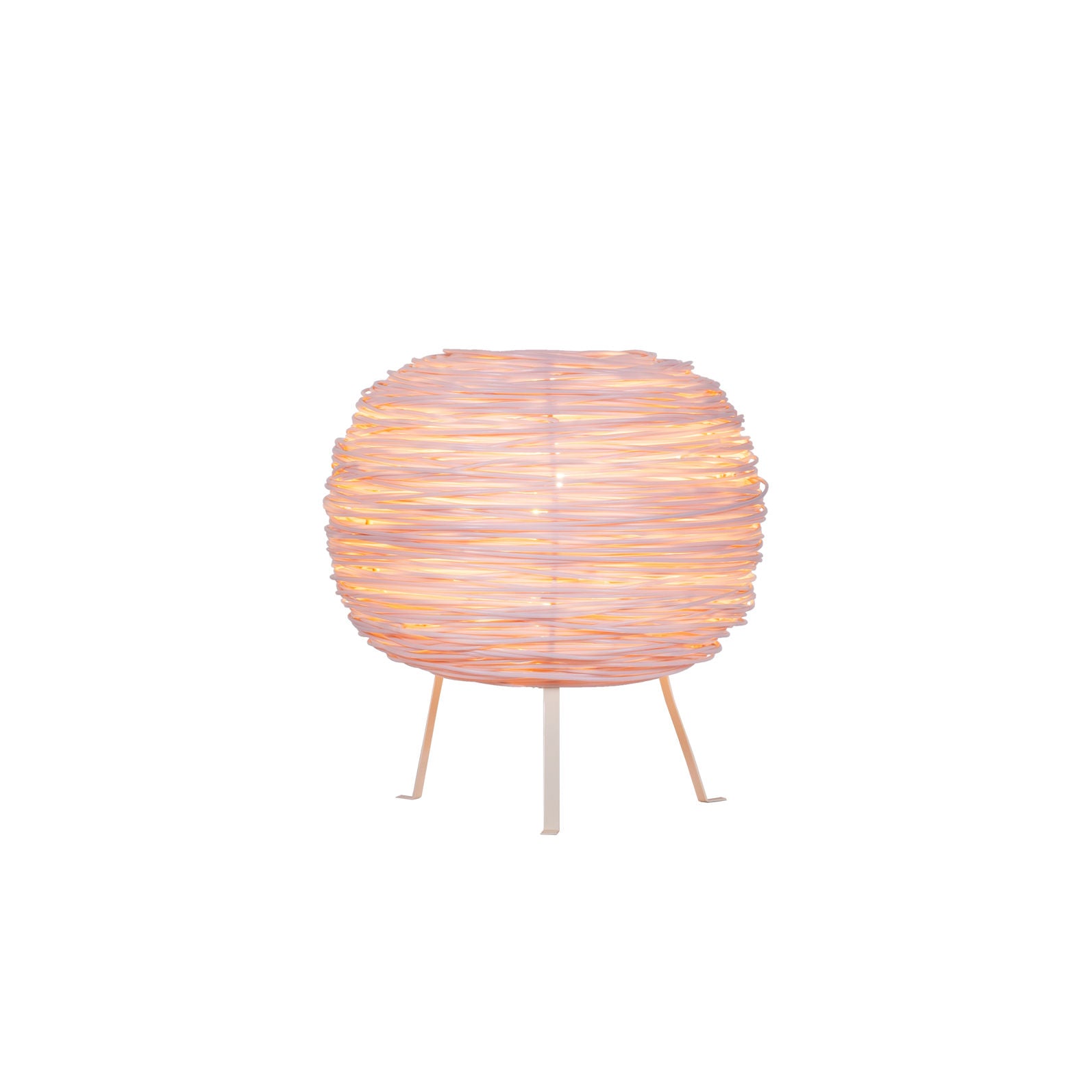 Shelter Table by Ango – Hand-woven table light in recycled plastic.
