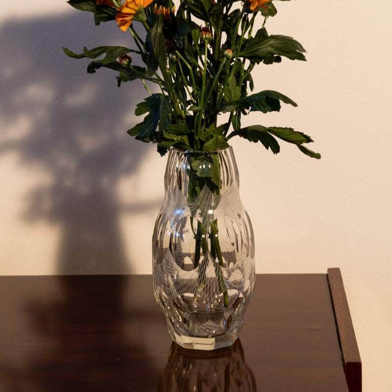 Rare Czech Lattice Glass Vase, Harrachov Glassworks