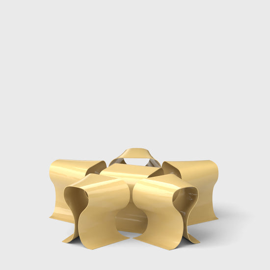 Gift Bow Stools and Side Table Yellow