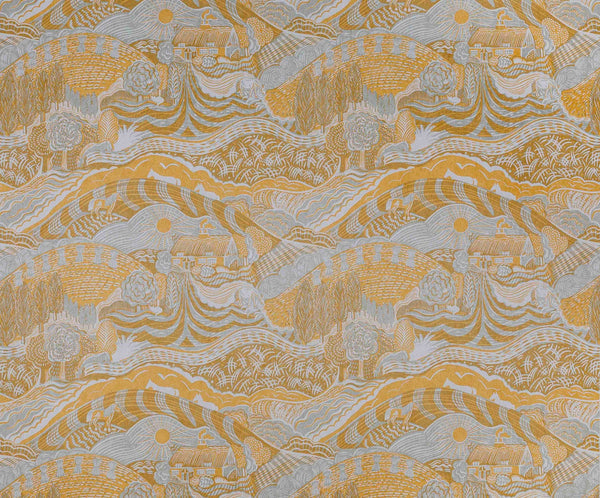 The Plough Wallpaper in Grey and Gold