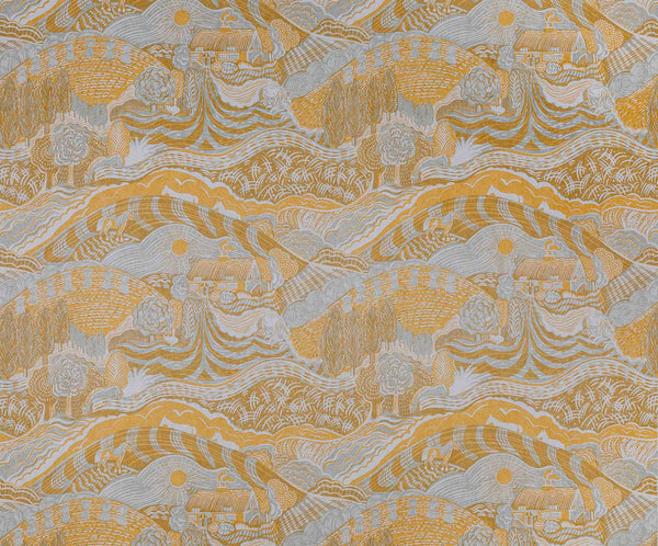The Plough Wallpaper in Grey and Gold