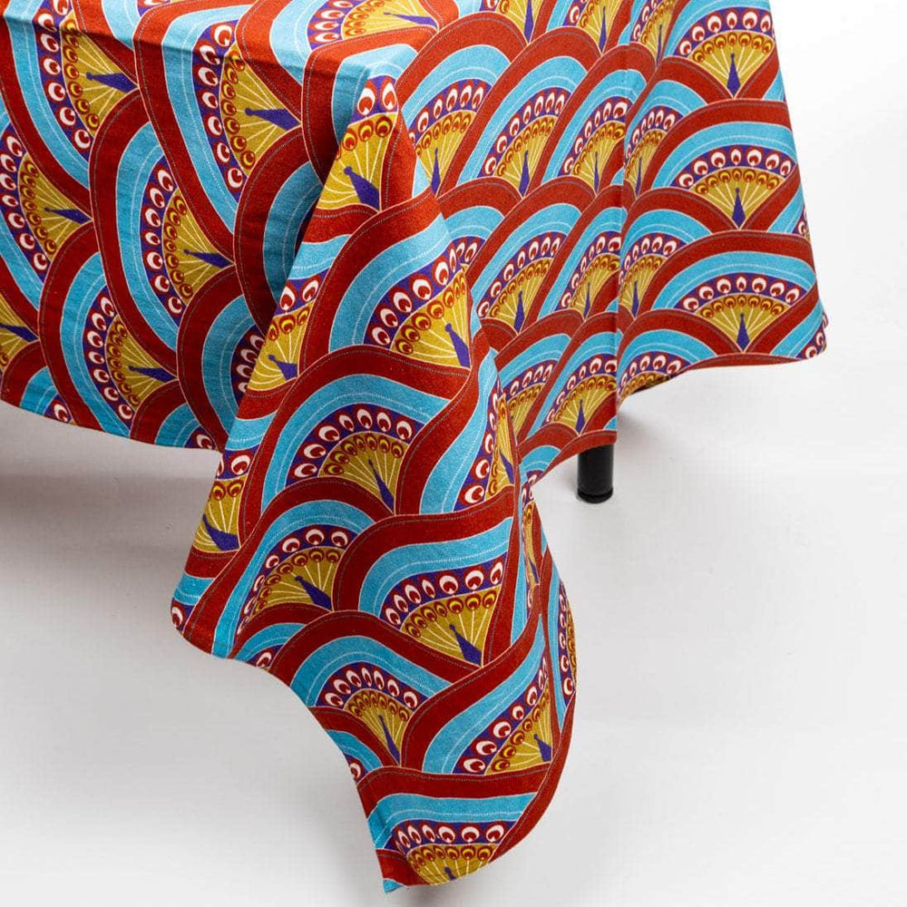 Matthew Williamson Cotton Tablecloth Peacock Feather- Style 02