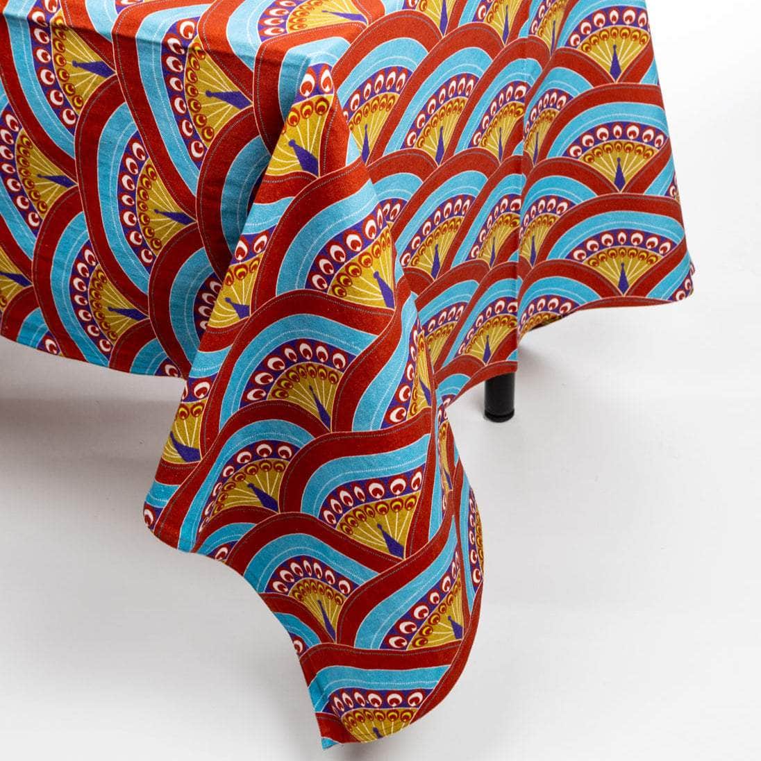 Matthew Williamson Cotton Tablecloth Peacock Feather- Style 02
