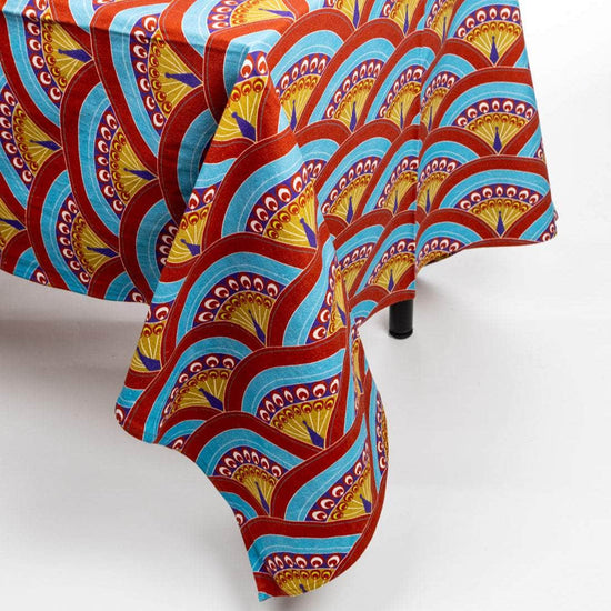 Matthew Williamson Cotton Tablecloth Peacock Feather- Style 02