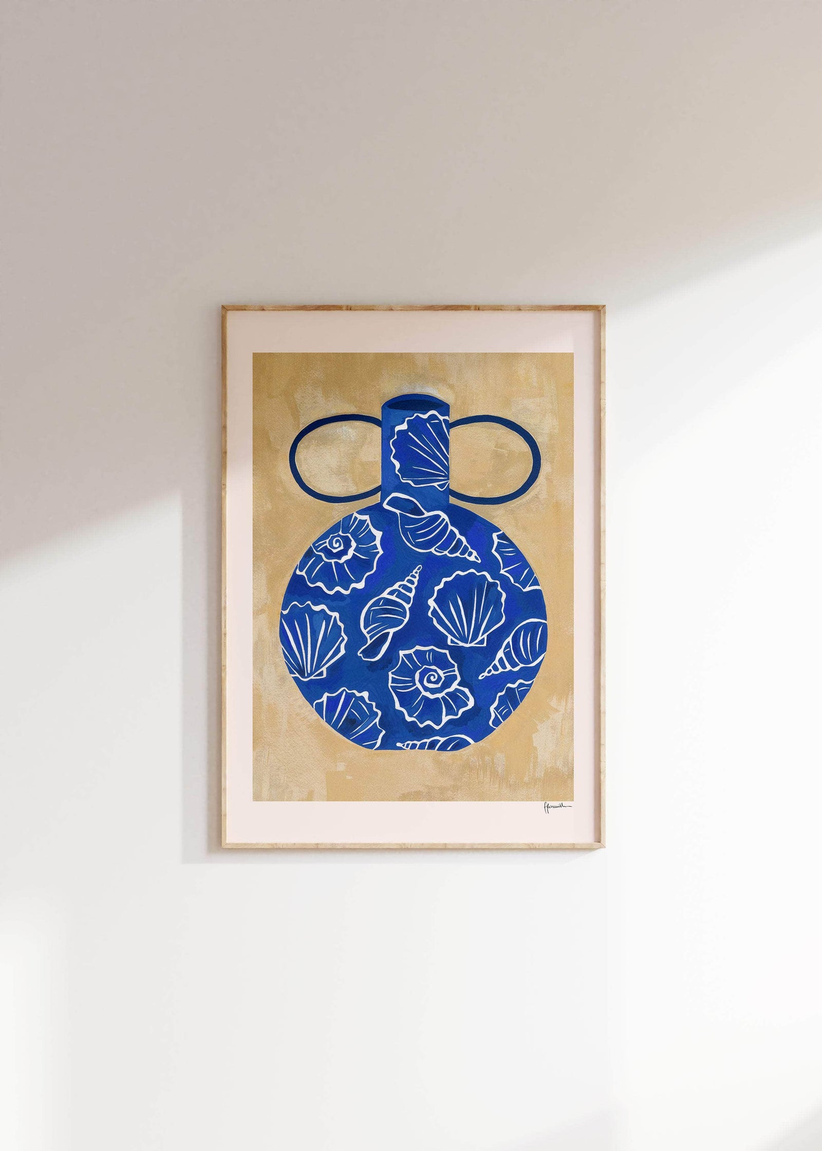 Blue Shell Vase Print