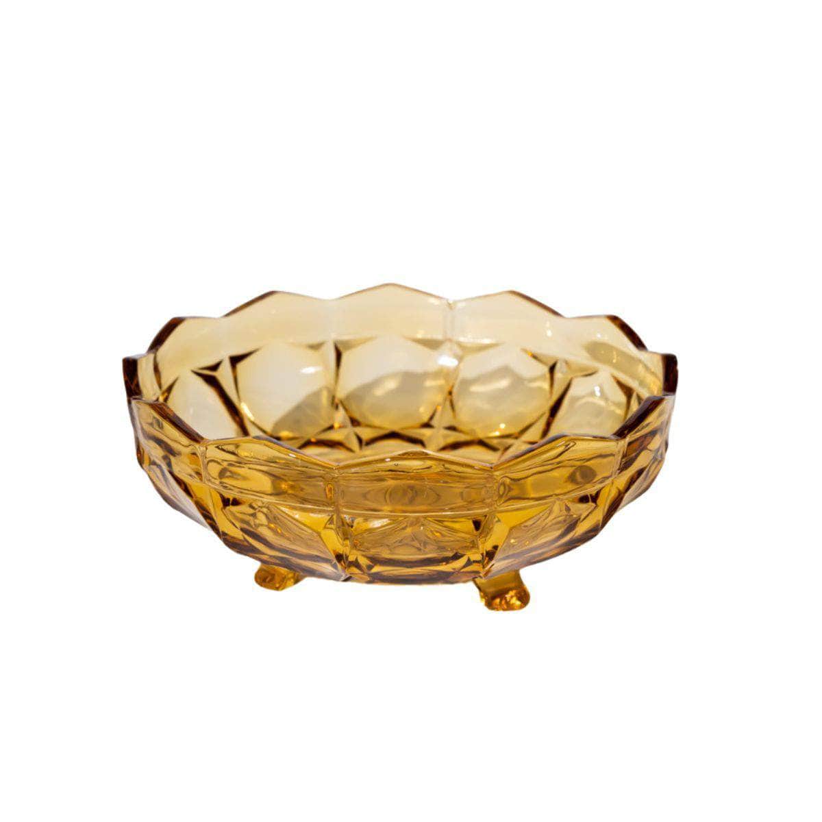 Vintage Amber Glass Fruit Bowl