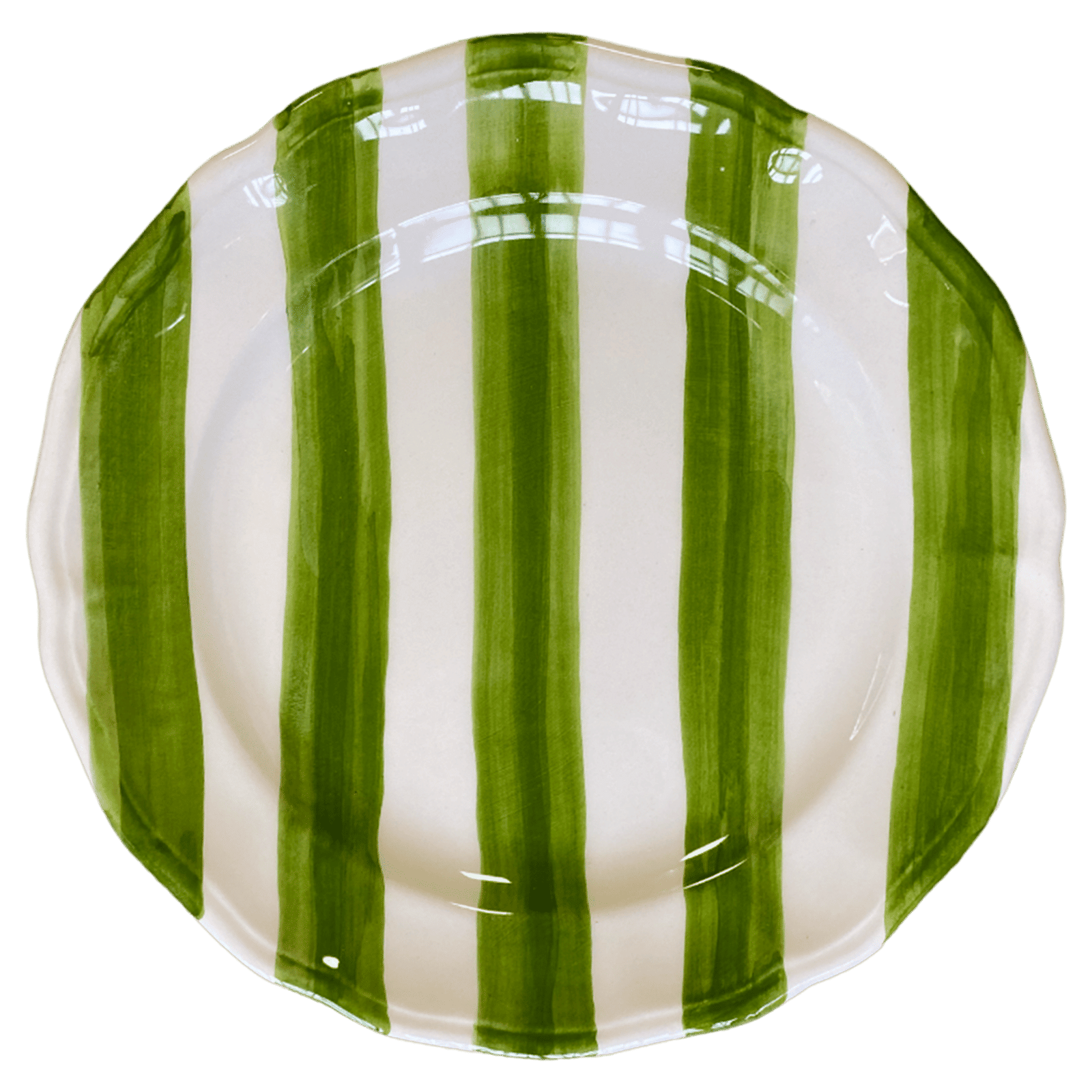 Set of Two Hand-Painted Ceramic Dessert Plate - Stripe Collection