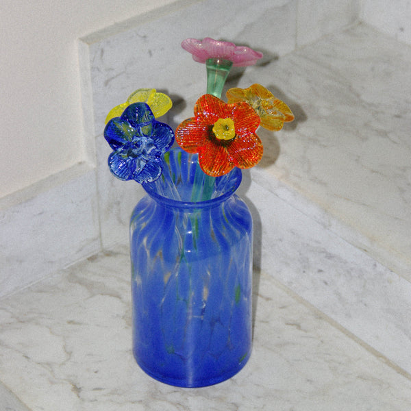 Mouth-Blown Crystal Flower Bouquet
