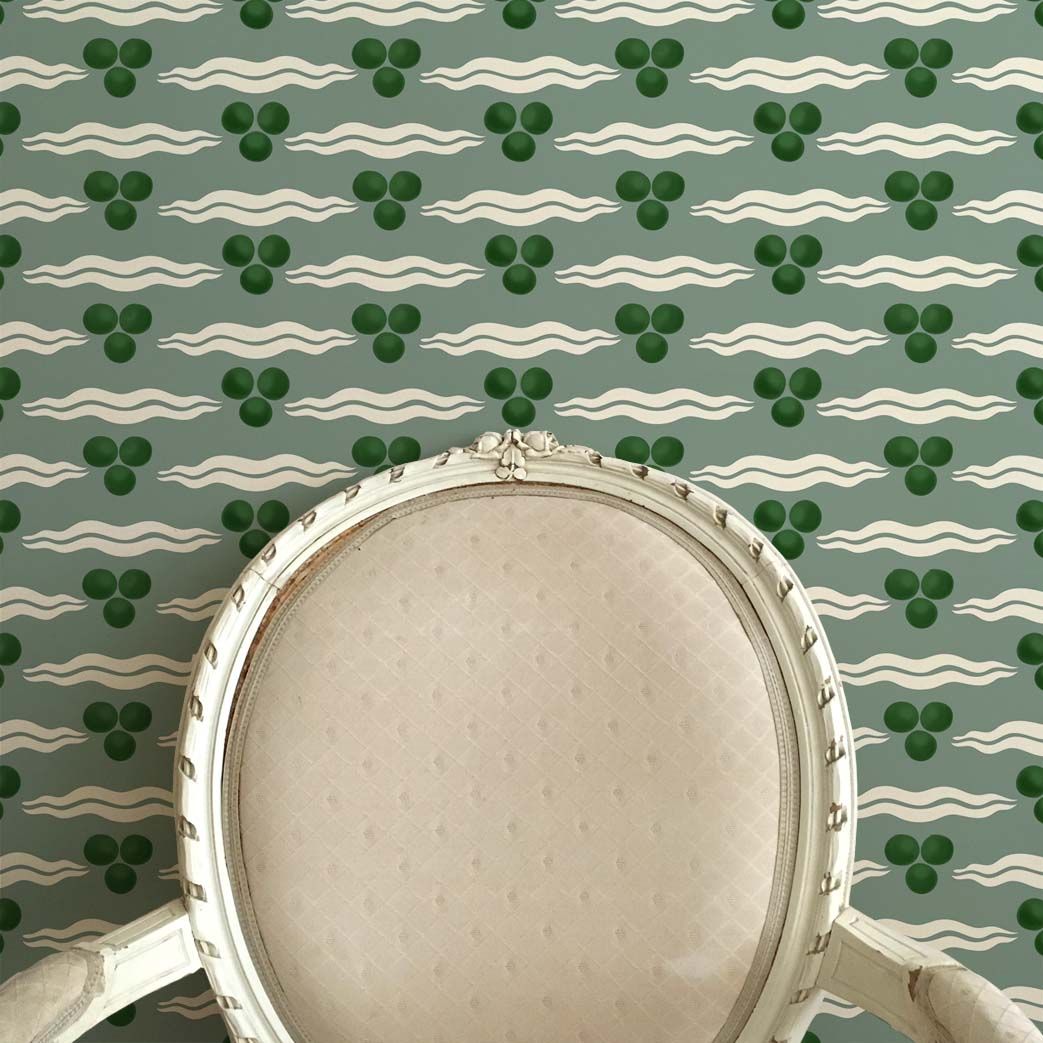 Chintamani Wallpaper - Antique Green
