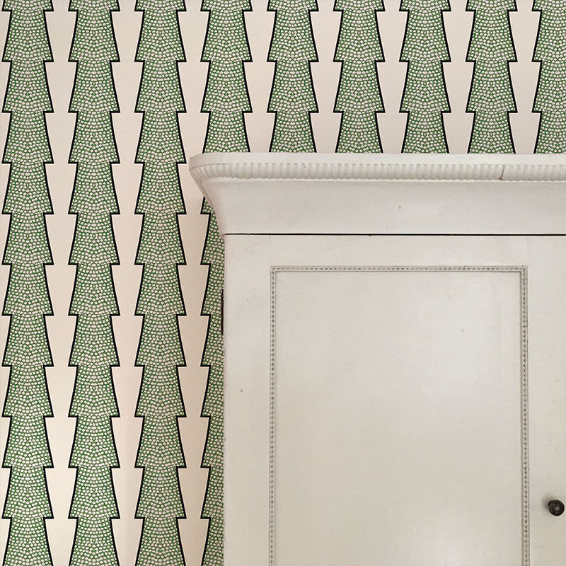 Spot and Arrow Wallpaper - Green
