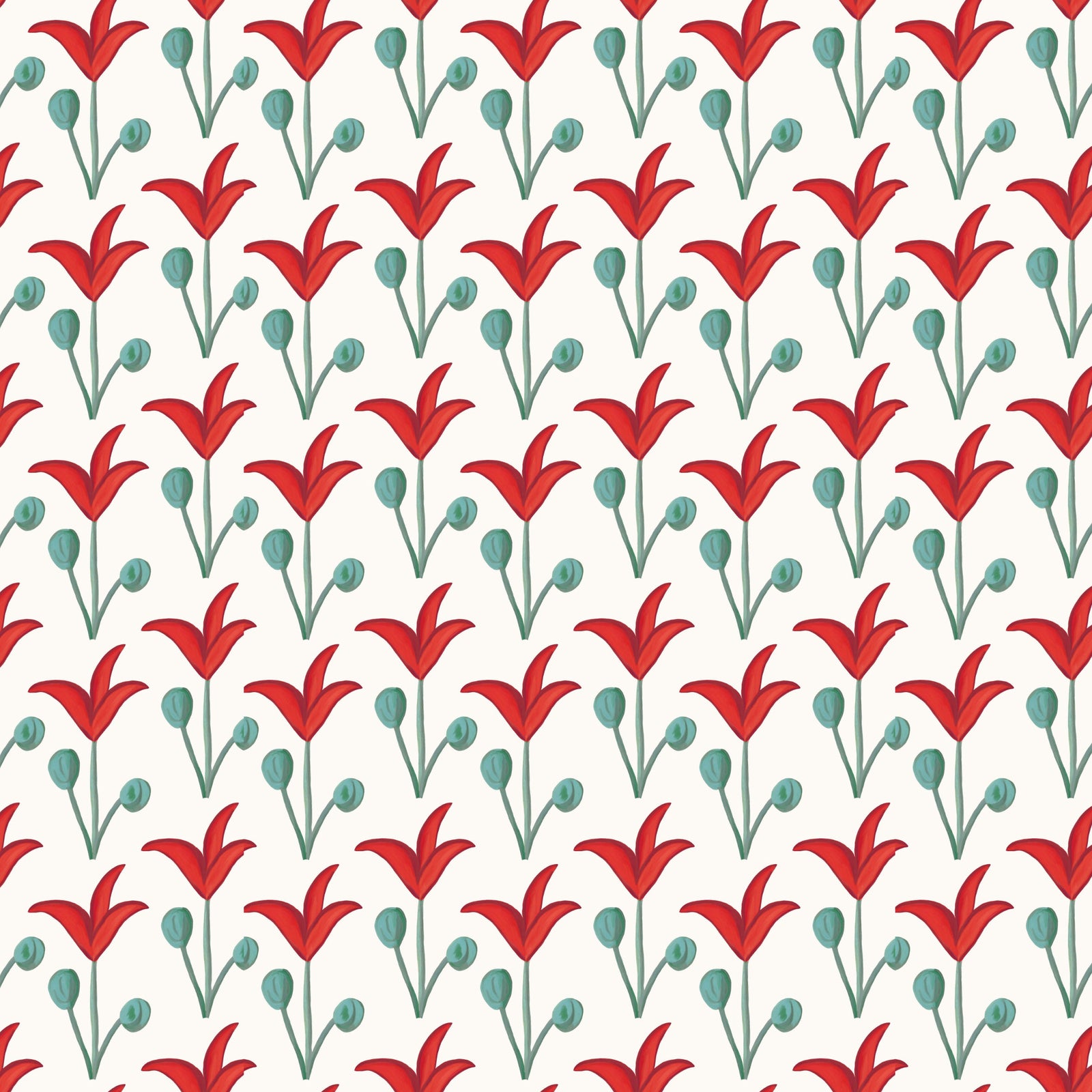 Spring Rhythm Wallpaper - Red
