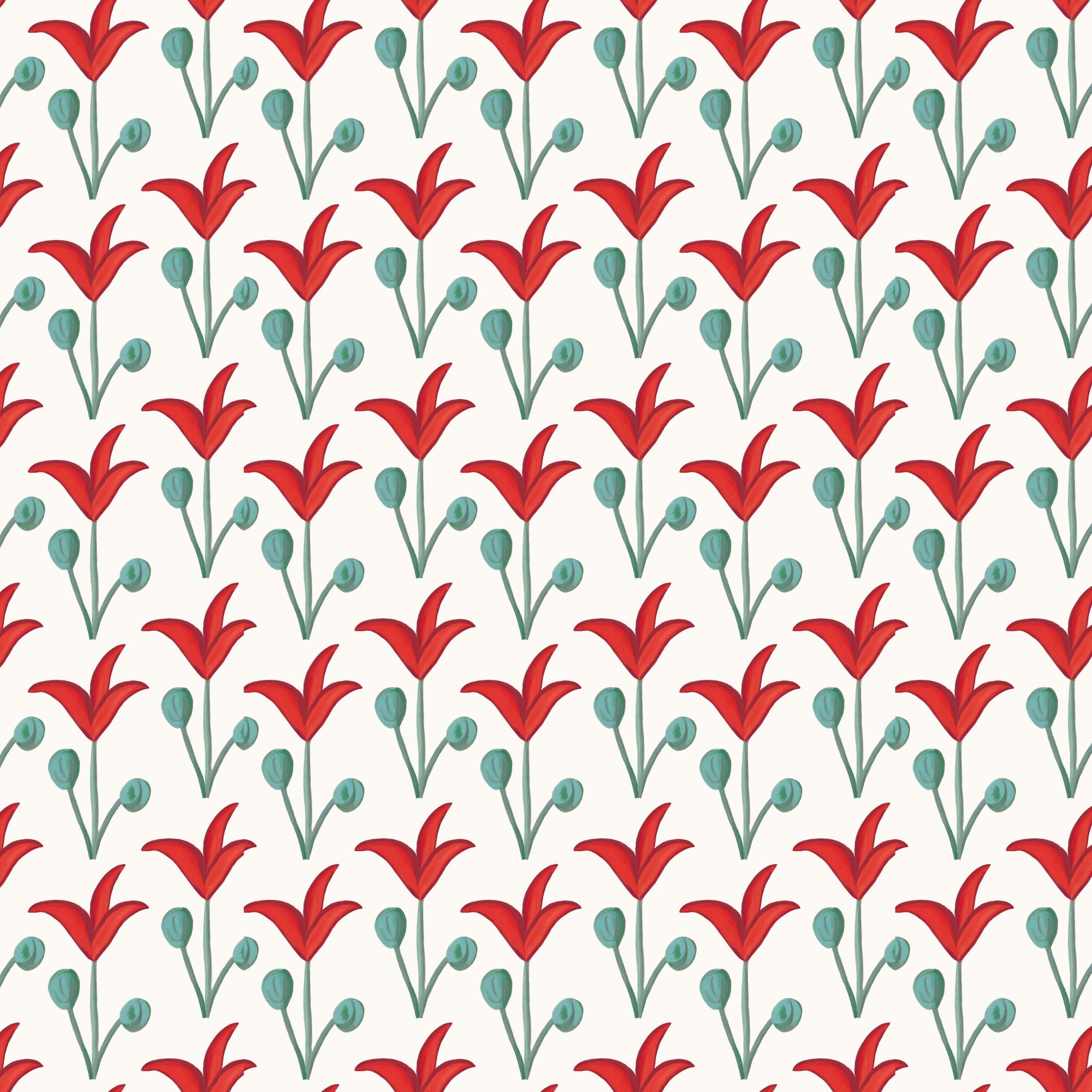 Spring Rhythm Wallpaper - Red