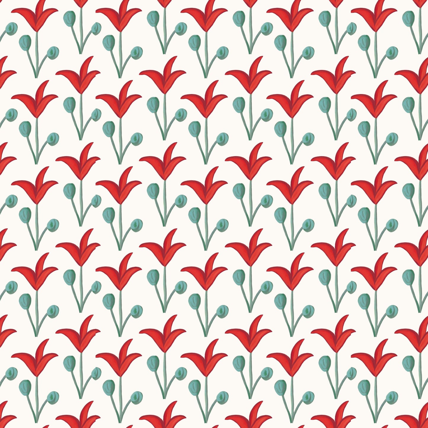 Spring Rhythm Wallpaper - Red