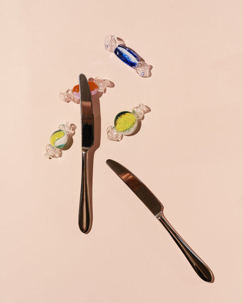 Mouthblown Crystal Candy - Cutlery Rest
