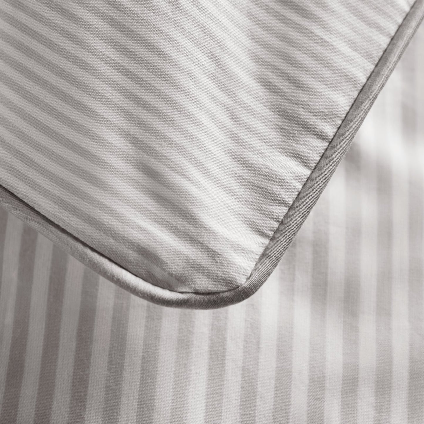 Luxury Organic Dove Grey Striped Pillowcases