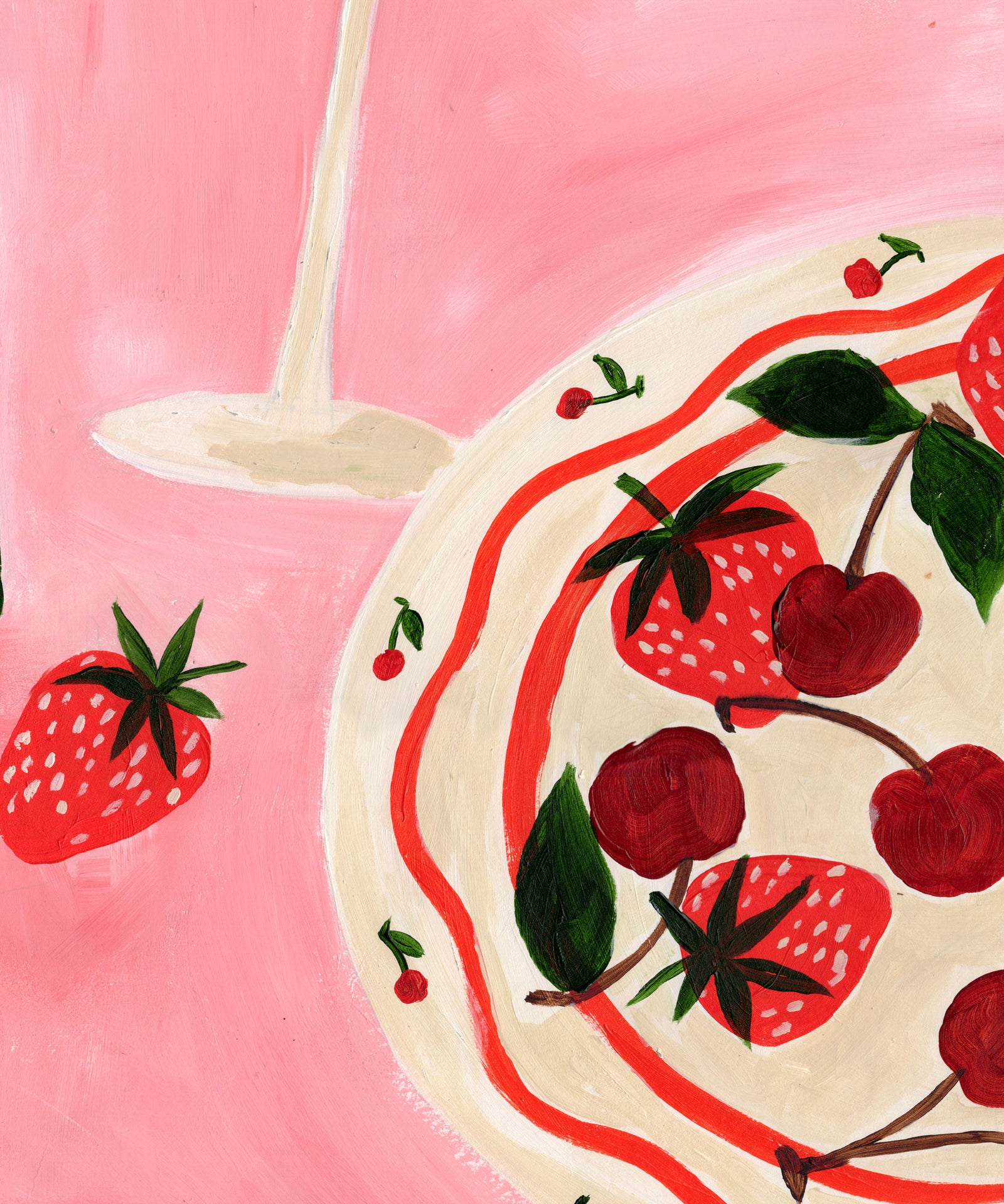 Strawberries After Midnight – Contemporary Still Life Art Print