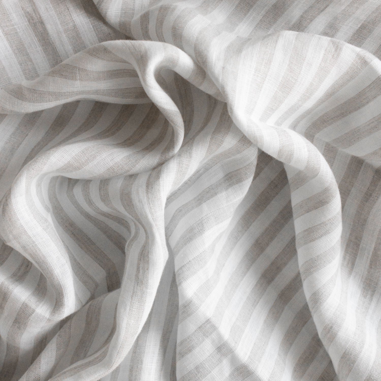 Beige Linen Stripes Tablecloth