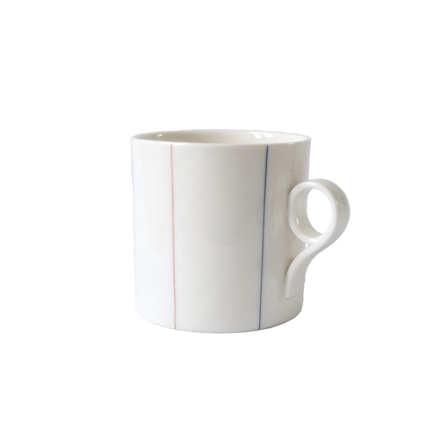 Large Mug with Tricolour Stripes - Loop Handle