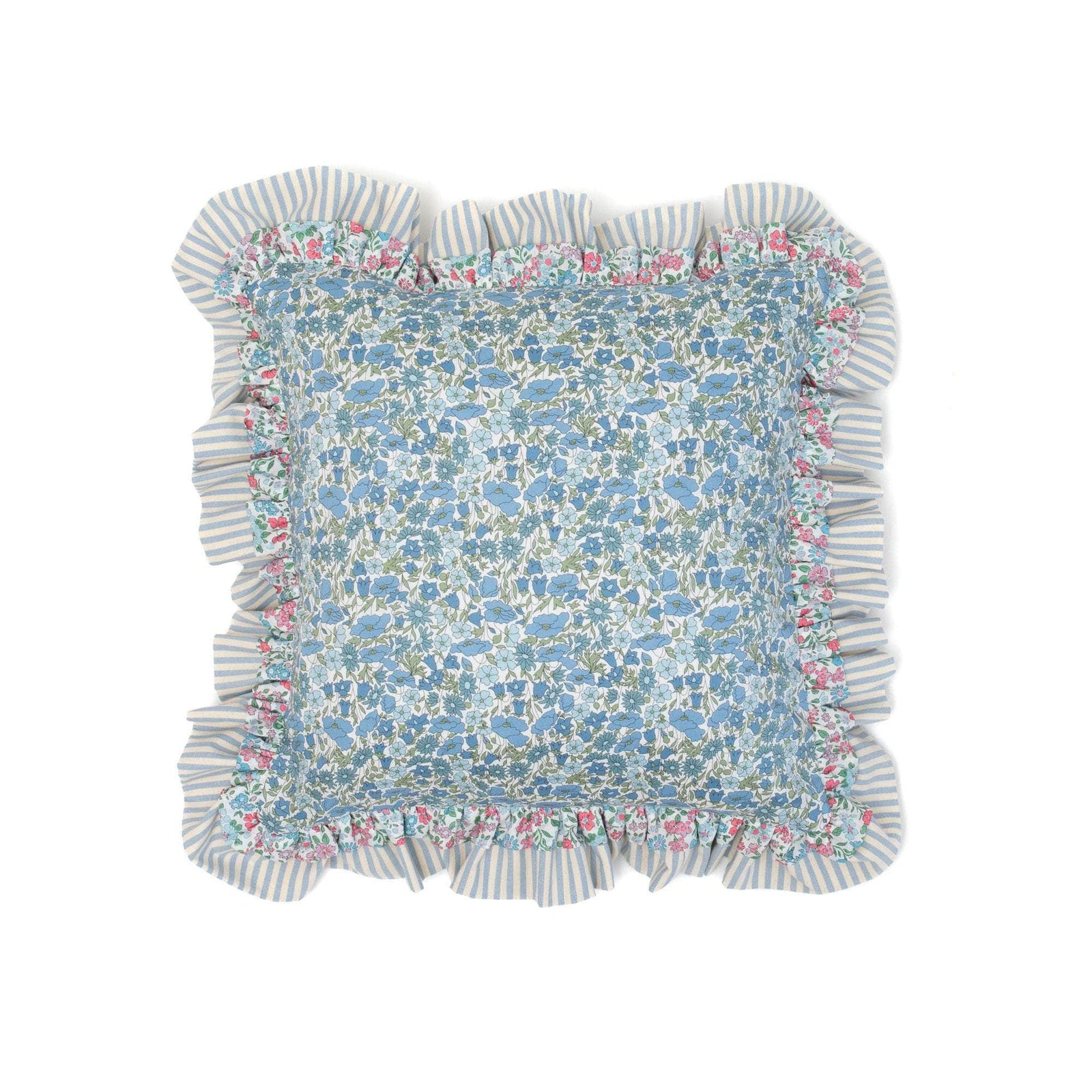 Double Ruffle Cushion made from Liberty Fabrics