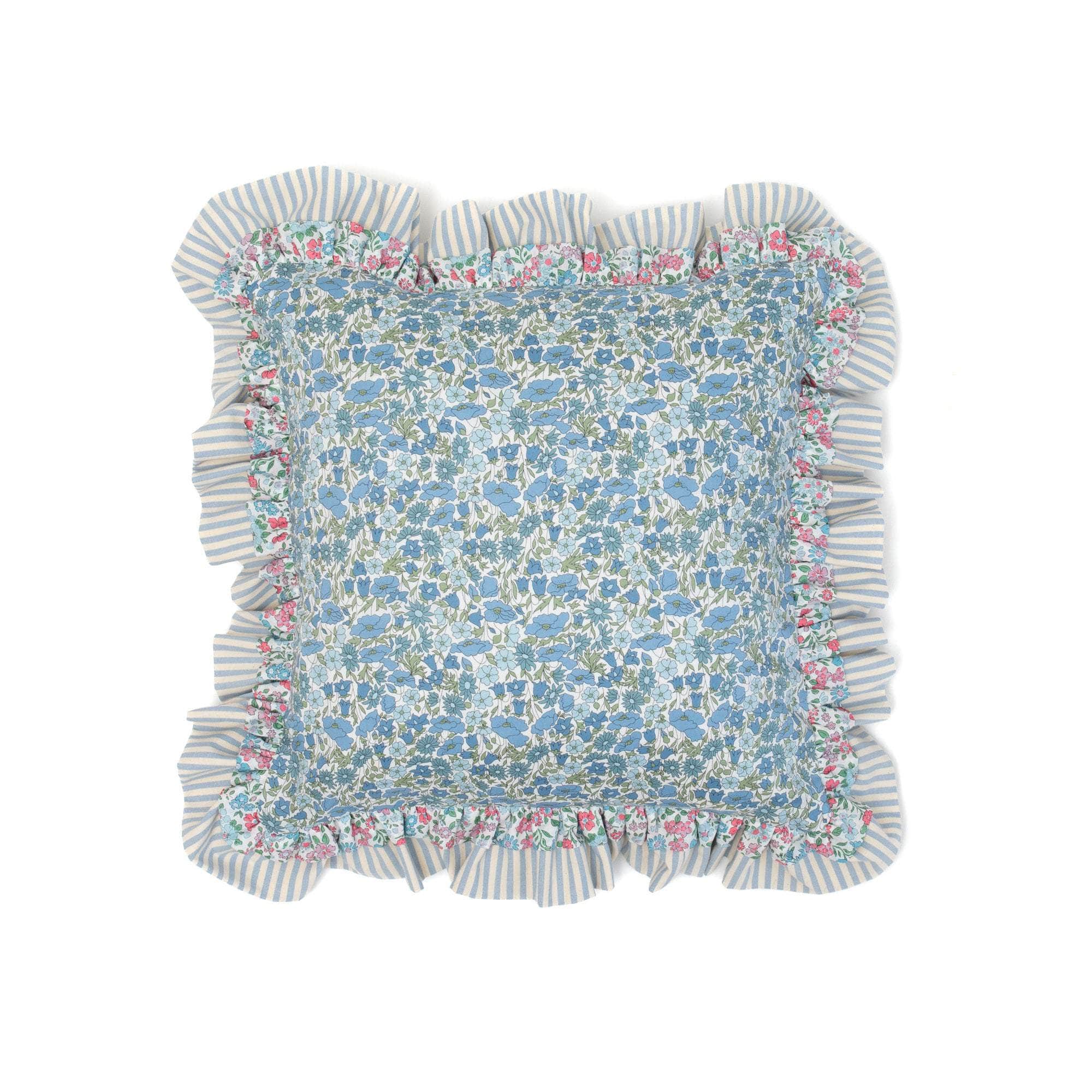 Double Ruffle Cushion made from Liberty Fabrics