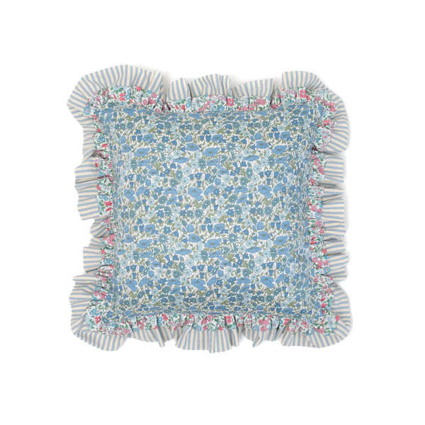Double Ruffle Cushion made from Liberty Fabrics