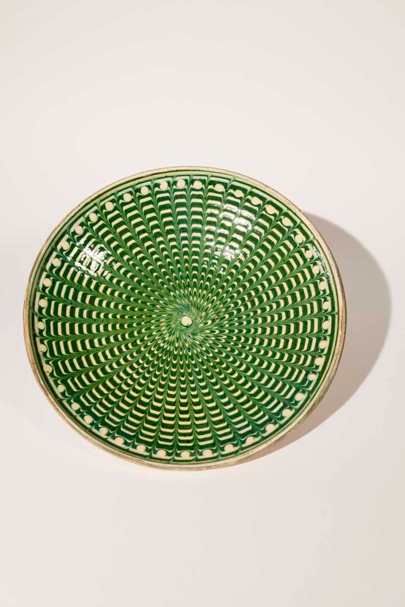 Artisanal Ceramic Hand Painted Plates Set of Three
