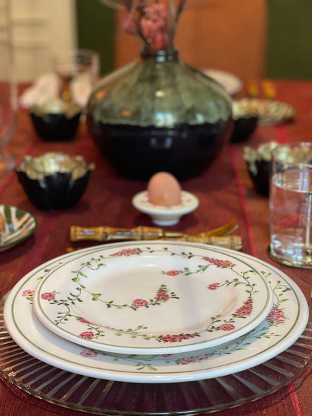 Ceramic Floral Plate Set of Four